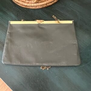 Vintage Grey Clutch with small chain option strap and grey